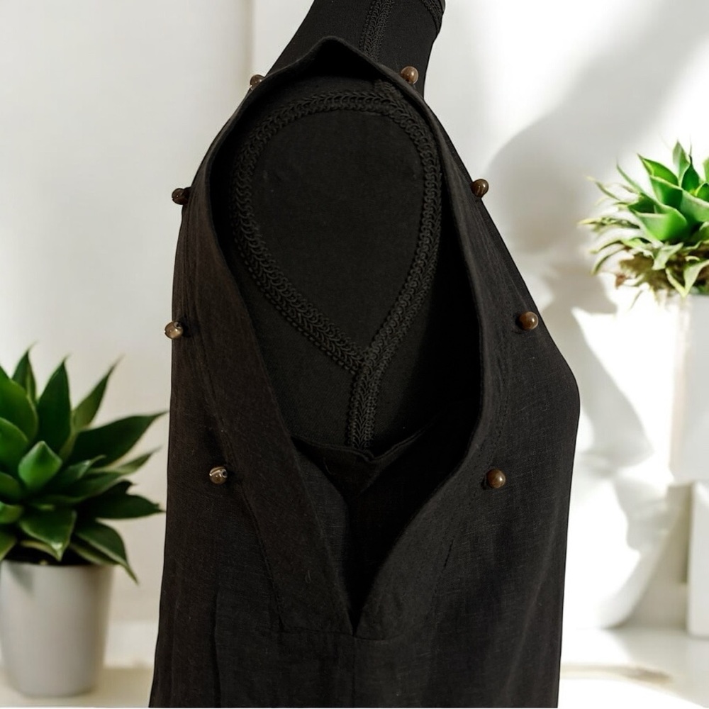 ViX Paula Hermanny Black Linen Mini Dress - Size XS - Picture 4 of 7